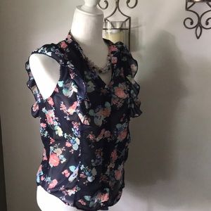 Floral ruffle blouse